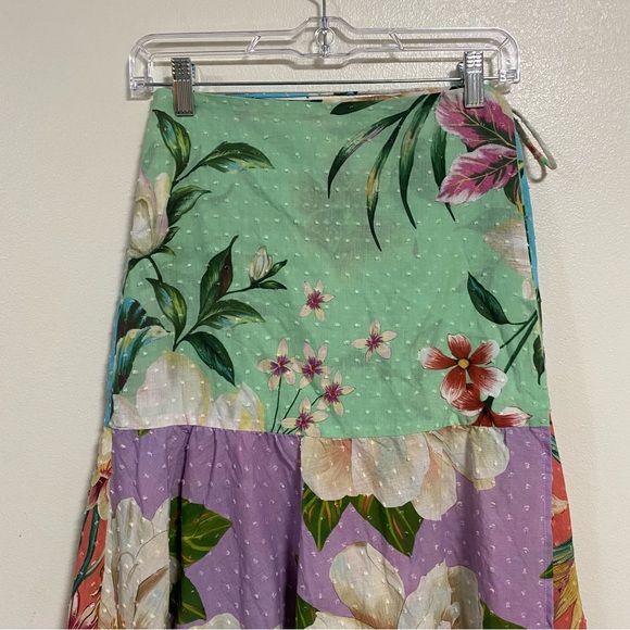 FARM Rio Skirt Women’s Size Small Multi color floral print Wrap Midi Skirt NWT - Picture 3 of 12